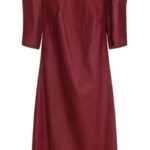 Červené dámské šaty z eko kůže (480ART)