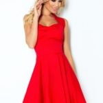 Červené dámské “rockabilly pin up” šaty s knoflíky 30-18